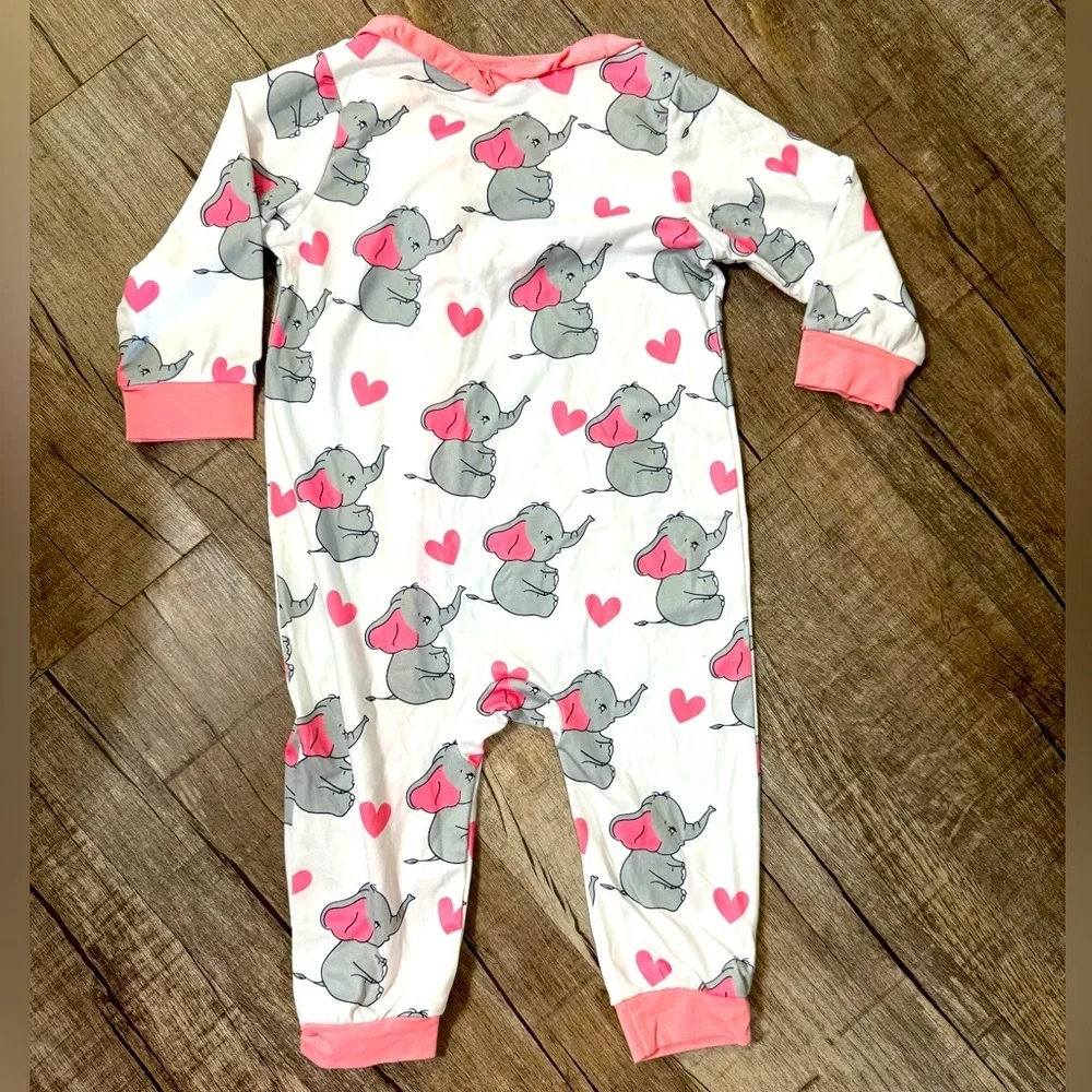 NWOT Toddler 12-18 Month-Elephant Print Kids One‎ Piece Romper